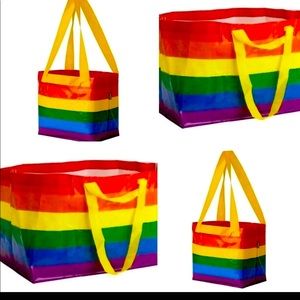 4 IKEA multicolor Tote Bags New Reusable NWT